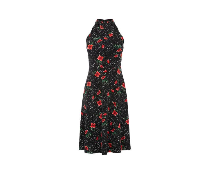 Oasis Long Poppy Spot Dress