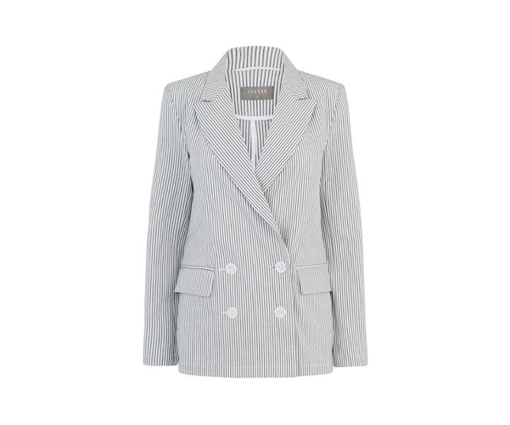 Oasis Stripe Seersucker Blazer