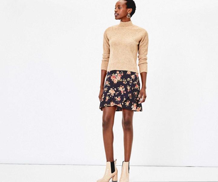 Oasis Aeryn Rose Print Skirt