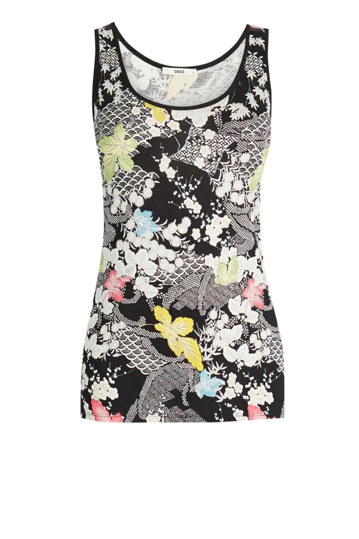 Oasis Falling Leaf Print Vest