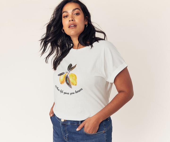 Oasis Curve Lemon Slogan Tee