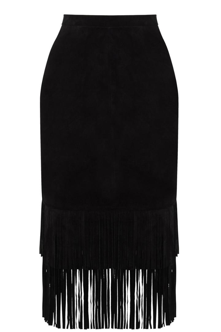 Oasis Fringed Pencil Skirt
