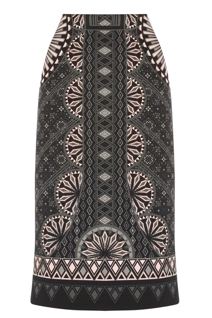 Oasis Deco Graphic Pencil Skirt