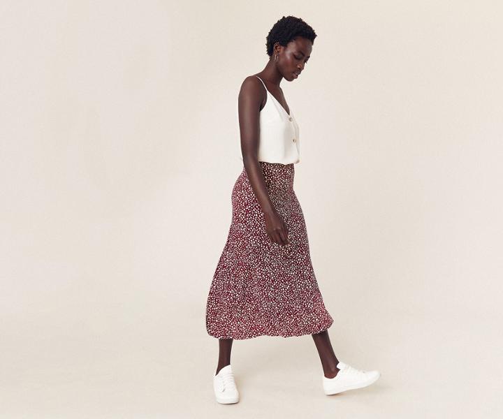 Oasis Isla Leopard Midi Skirt