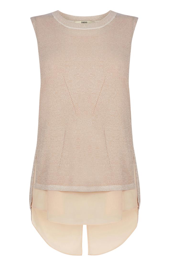 Oasis Sparkle Woven Hem Tank