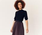 Oasis Puff Sleeve Mock Neck Top