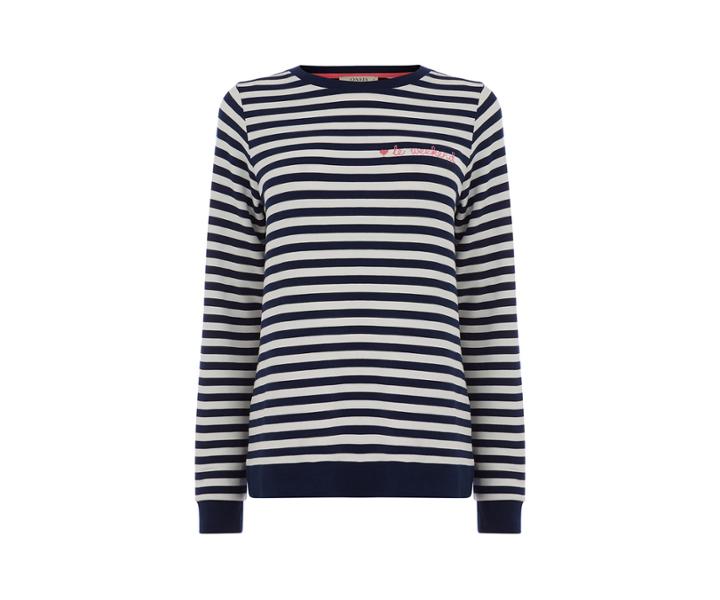Oasis Le Weekend Stripe Sweat