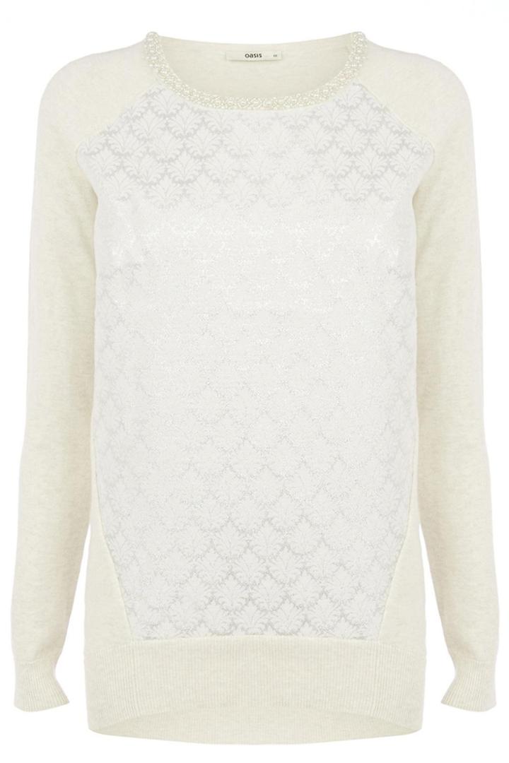 Oasis Jacquard Front Sweat