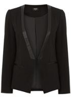 Oasis Faux Leather Trim Blazer