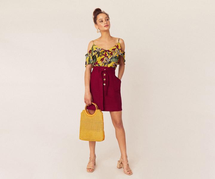 Oasis Bali Print Tie Front Cami