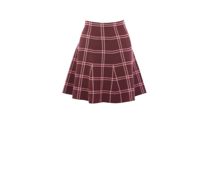 Oasis Merlot Check Skirt