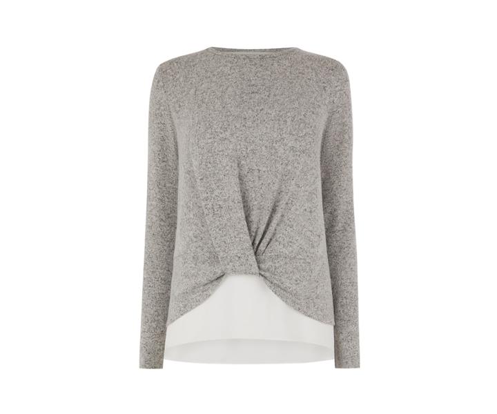 Oasis Knot Front Woven Jumper