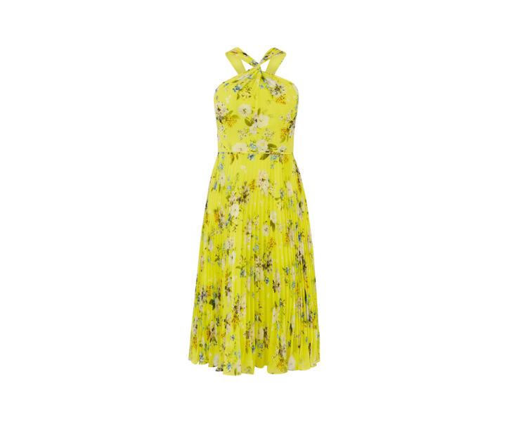 Oasis Daisy Haze Twist Neck Dress