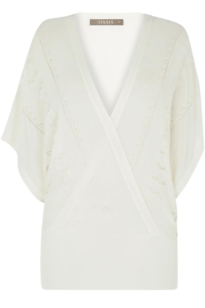 Oasis Pointelle Summer Wrap Top