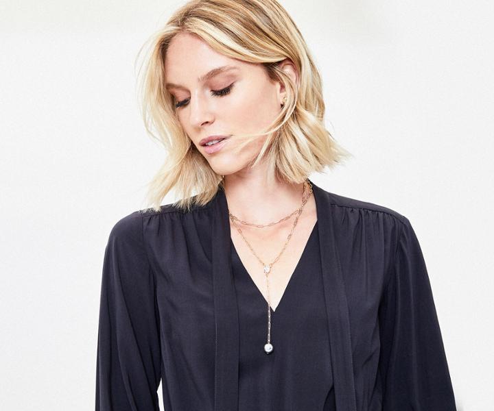 Oasis Y Chain Pearl Necklace