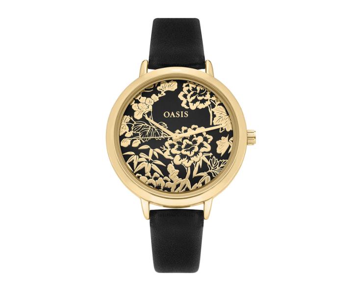Oasis Golden Floral Watch