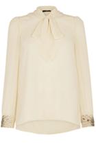 Oasis Embellished Cuff Pussy Bow Blouse