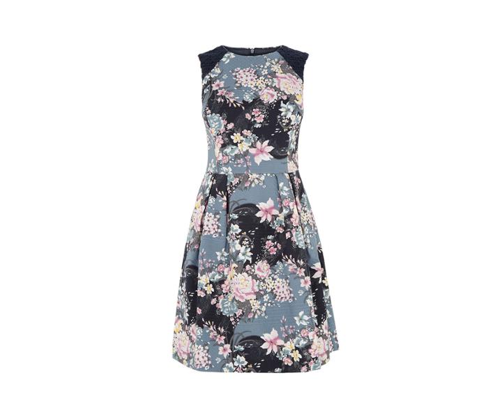 Oasis Lotus Print Skater Dress