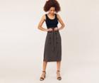Oasis Belted Button Skirt