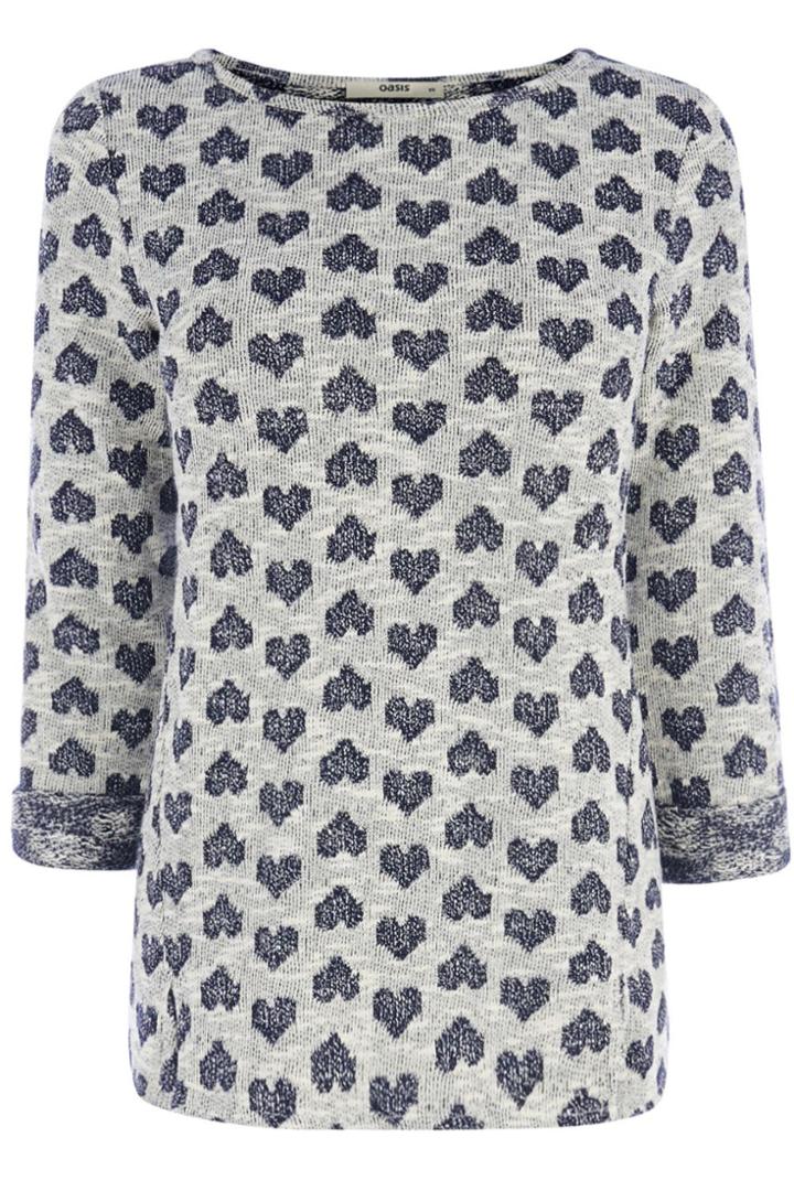 Oasis Heart Jacquard Sweat