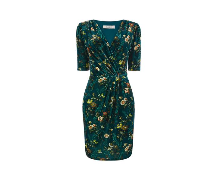 Oasis Rossetti Velvet Wrap Dress