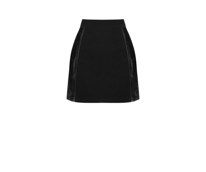 Oasis Pu Panelled Mini Skirt