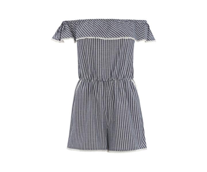 Oasis Ticking Stripe Bardot Playsuit