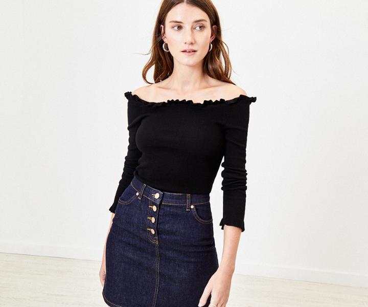 Oasis Bardot Frill Jumper