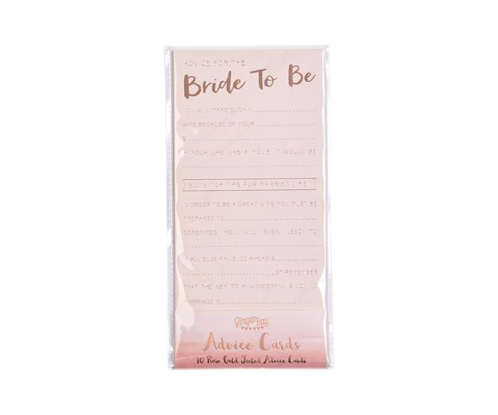 Oasis Bride-to-be Advice Cards
