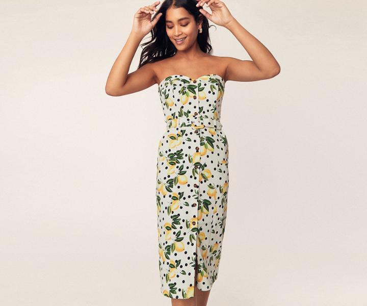 Oasis Lemon Bandeau Dress