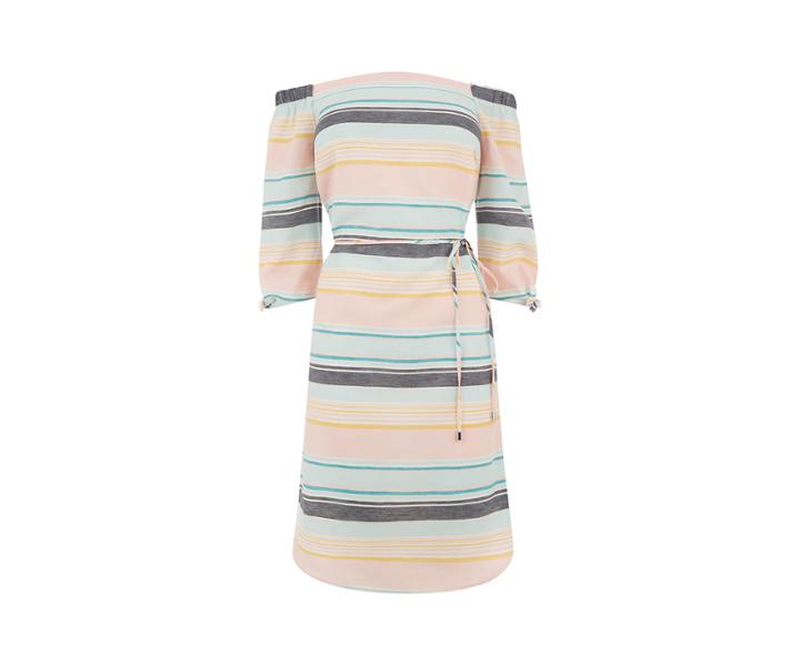 Oasis Long Pastel Stripe Dress