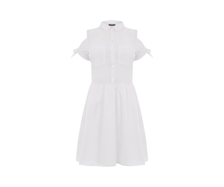Oasis Cotton Tie Shoulder Shirtdress