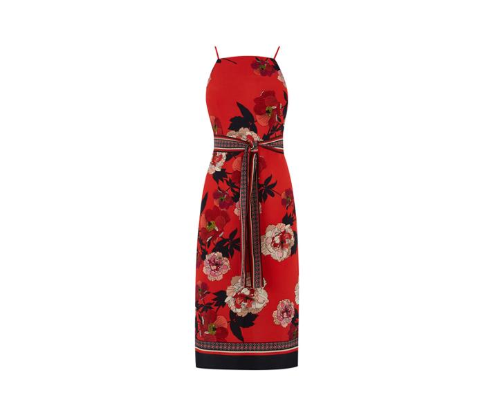 Oasis Botanical Scarf Column Dress