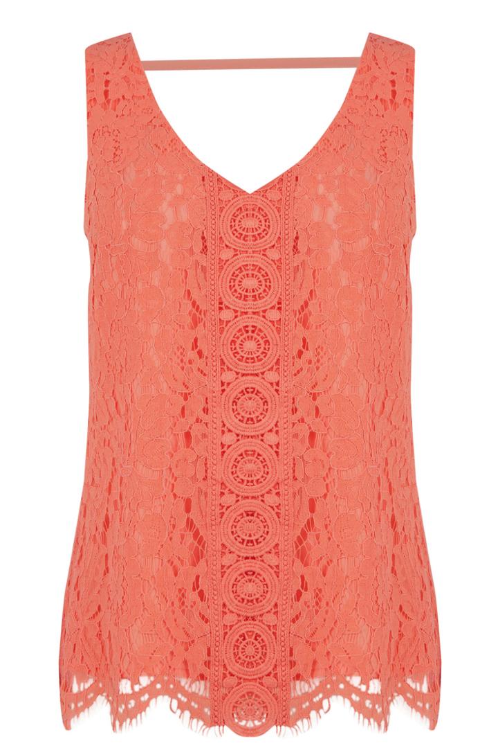 Oasis Lace V Front V Back Top