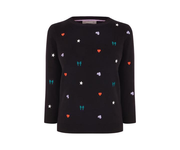 Oasis Charm Embroidered Knit