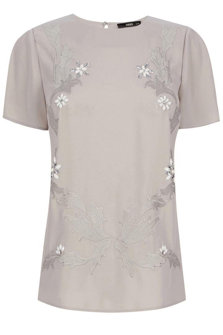 Oasis Flower Embroidered T-shirt