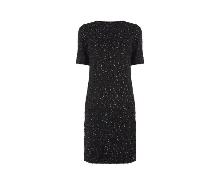 Oasis Spot Foil Popcorn Dress Long