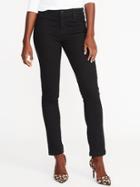 Old Navy Womens Mid-rise Curvy Straight Jeans For Women Black Size 2