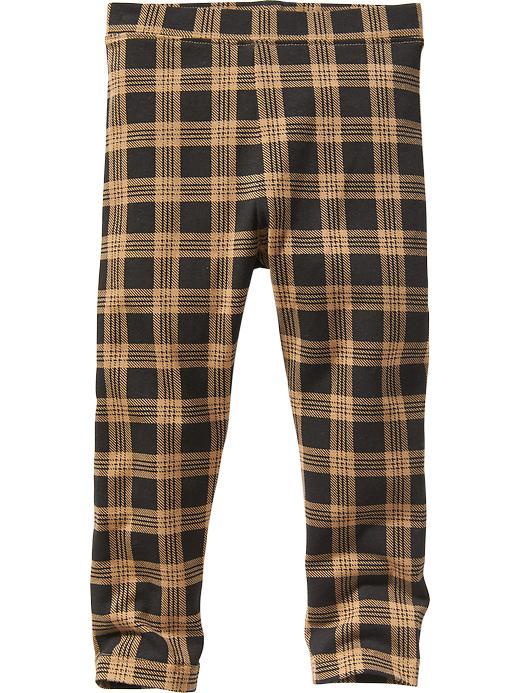 Old Navy Printed Leggings Size 12-18 M - Small Brown Plaid