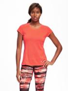 Old Navy Go Dry Cool Running Tee For Women - Red It Neon Polyester