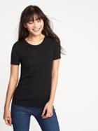 Old Navy Womens Slim-fit Crew-neck Tee For Women Black Size Xxl