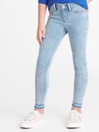 Ballerina Stone-washed Raw-edged Jeggings