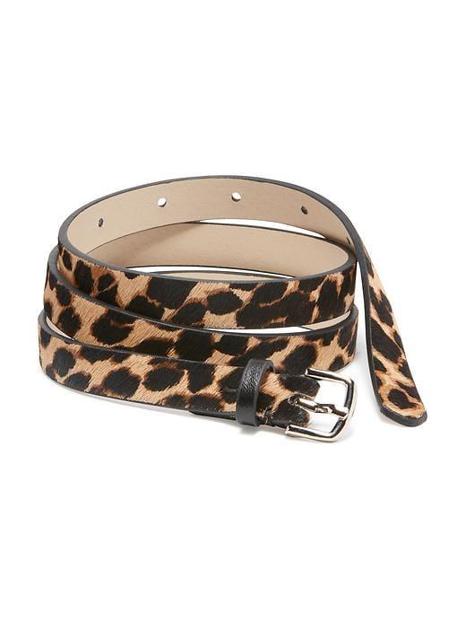 Old Navy Womens Skinny Calf-hair Belt For Women Big Leopard Size M/l