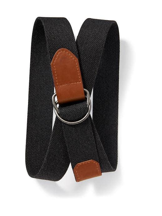 Old Navy Webbed Canvas D Ring Belt For Men - Heather Gray