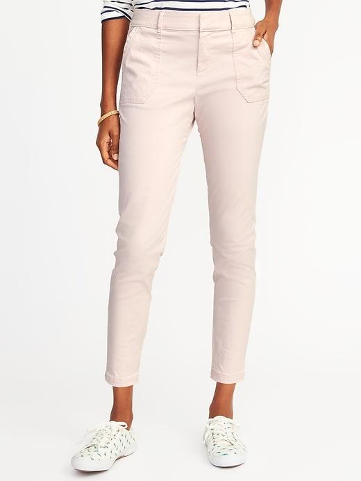 Old Navy Womens Mid-rise Utility Pixie Chinos For Women Bubblegum Pink Size 18