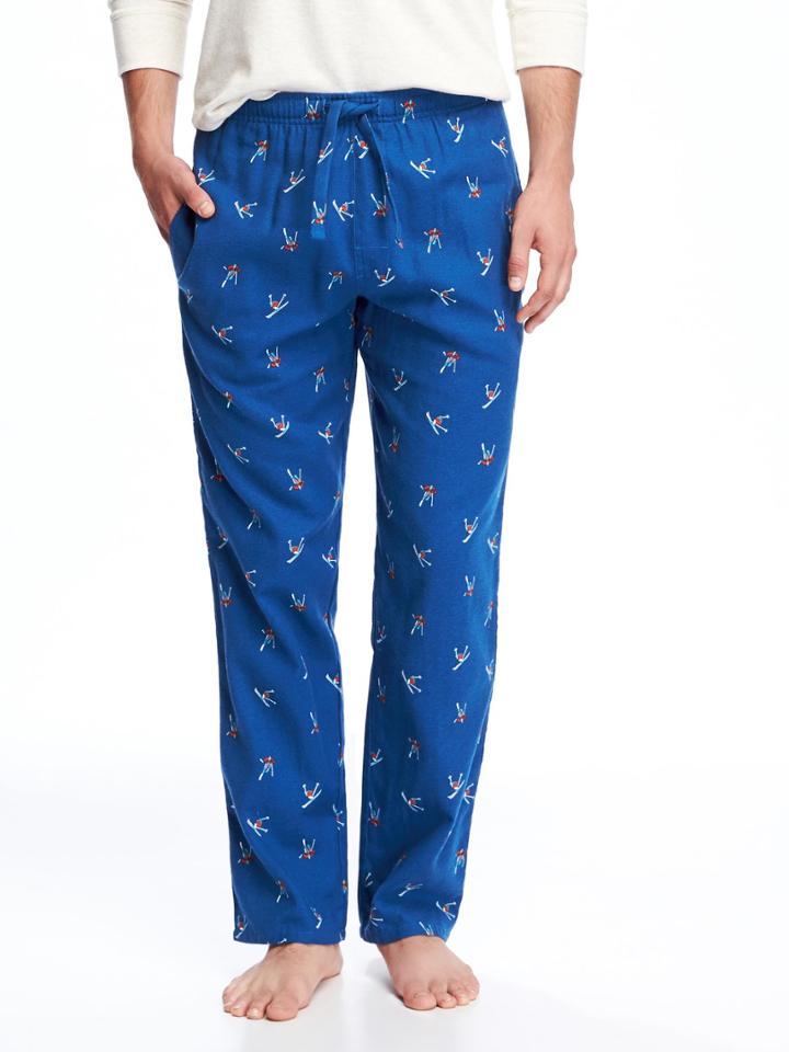 Old Navy Flannel Patterned Sleep Pants For Men - Skiers