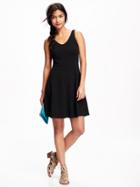 Old Navy Fit & Flare Tank Dress - Black