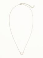 Old Navy Pav Heart Pendant Necklace For Women - Silver