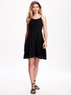 Old Navy Embroidered Crepe Dress For Women - Blackjack