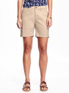 Old Navy Mid Rise Twill Shorts For Women 7 - Rolled Oats